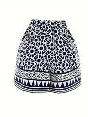 Floral Print Drawstring Shorts Summer Casual Tie Front Loose Shorts