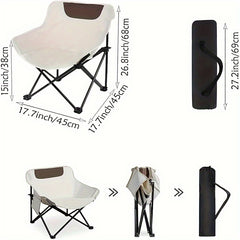 Foldable Camping Chair Portable Outdoor Padded Chair With Storage Bag