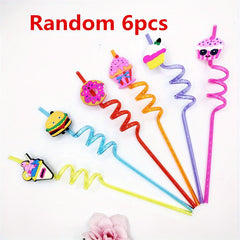 Eco Kids' Straws Fun Cartoon Designs Parties & Everyday Use