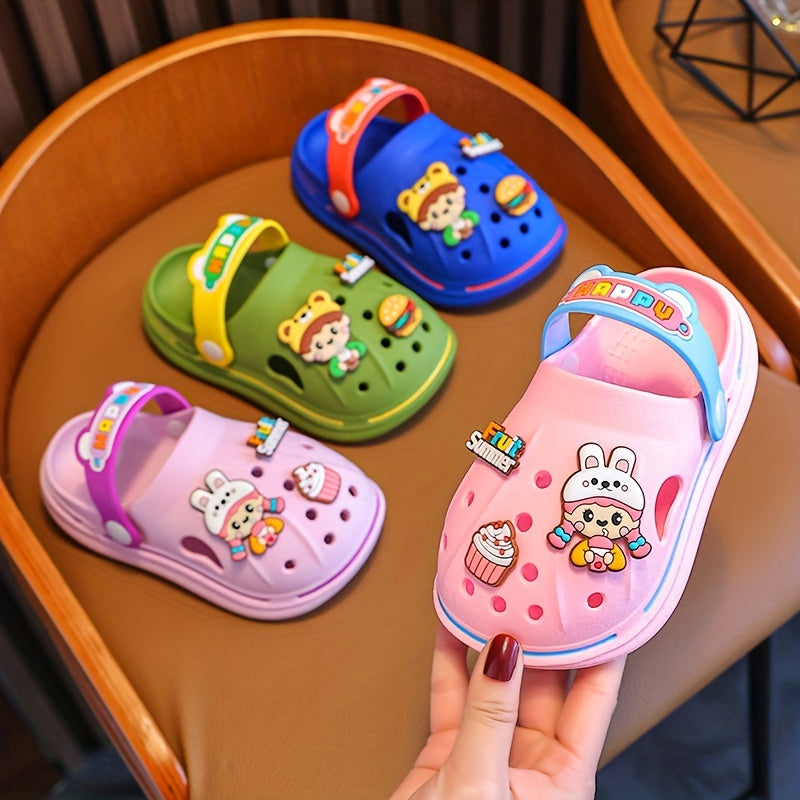 Breathable Cartoon Charm Clogs for Baby Girls