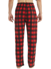 Men's Casual Warm Fleece Plaid Pajama Pants
