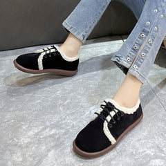 Women's Plush Lined Retro Low Top Snow Shoes