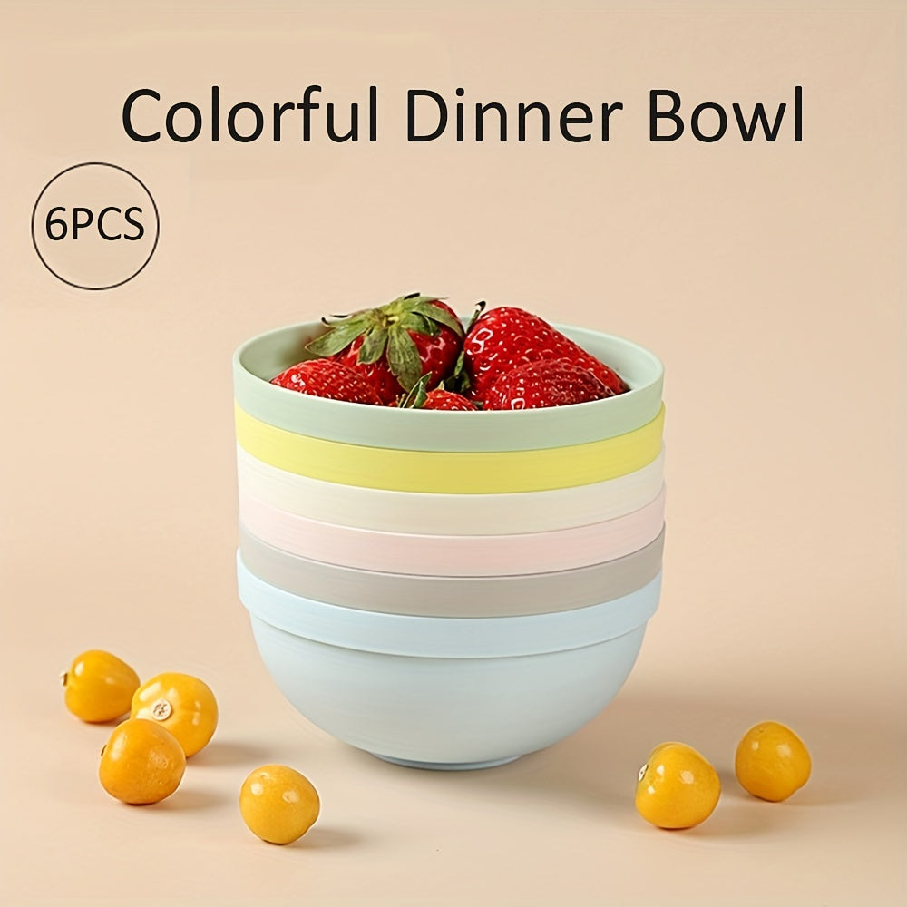 6pcs Plastic Meal Bowl Set for Home and Outdoor Camping Picnic