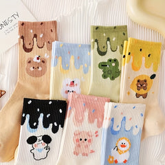 7 Pairs Cartoon Print Socks for Women