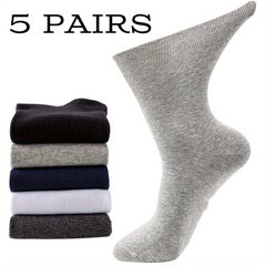 5 Pairs Unisex Diabetic Socks Breathable Polyester Blend Ideal Gift
