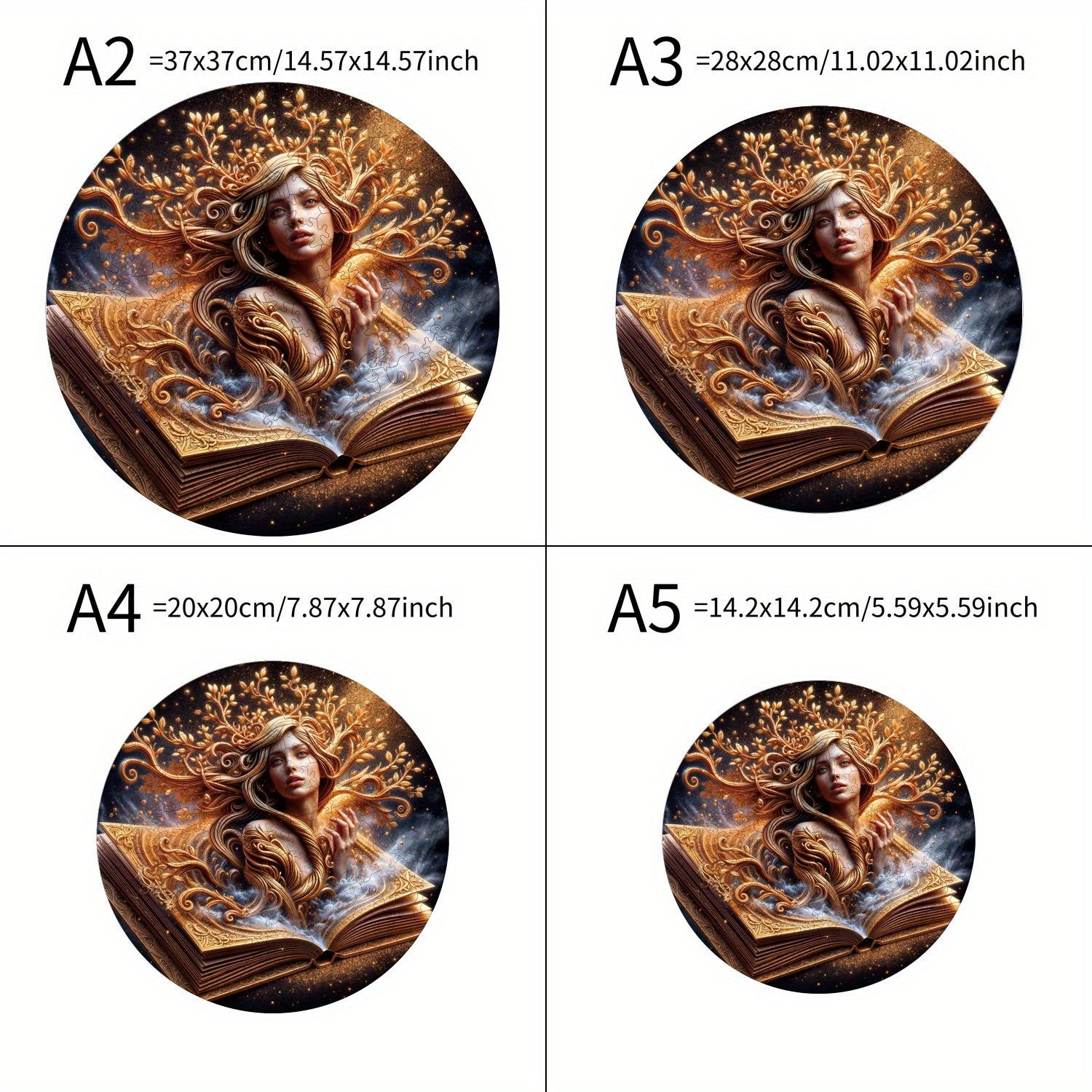 Round Wooden Puzzle The Beauty in the Book Ideal Gift for 3 Birthdays Festivals