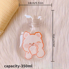 Cartoon Transparent Hot Water Bag Girly Portable Water-filled Hot Water Bottle