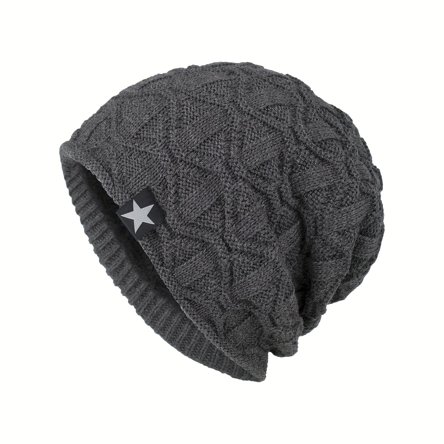 Men's Winter Thickened Solid Knitted Woolen Hat