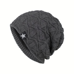Men's Winter Thickened Solid Knitted Woolen Hat
