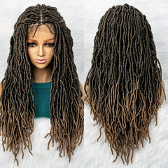Faux Locs Braided Wig Synthetic Crochet Wigs with Baby Hair