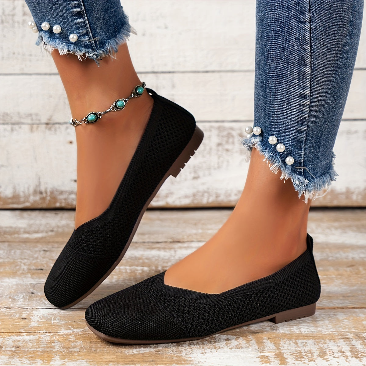 Women's Breathable Slip On Flat Walking Shoes Lightweight