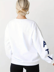 Sports Hoodie Women's Plus Letter Print Long Sleeve