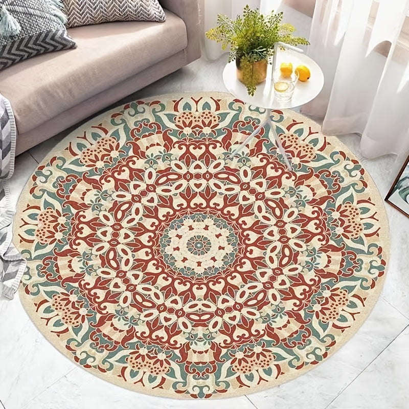Bohemian Moroccan Round Fluffy Area Rug for Living Room Bedroom