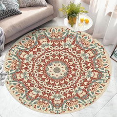 Bohemian Moroccan Round Fluffy Area Rug for Living Room Bedroom