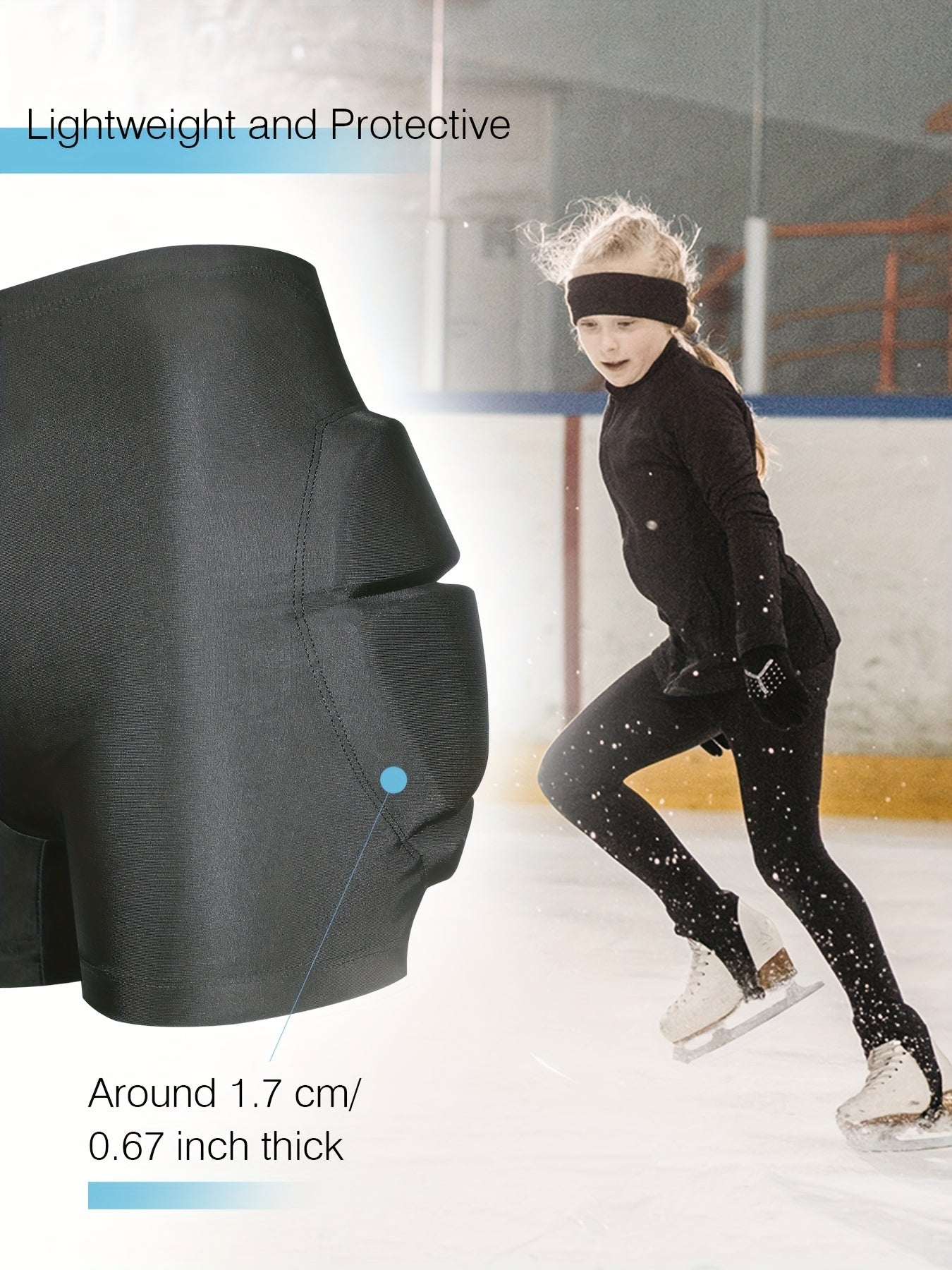 Kids' Ski Protective Shorts 3D Pad High Stretch Boys Girls Protect Hips Tailbone