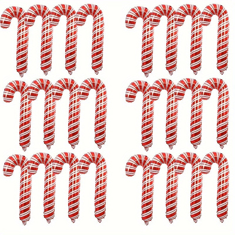 30pcs Christmas Candy Cane Foil Balloons Xmas Party Decoration