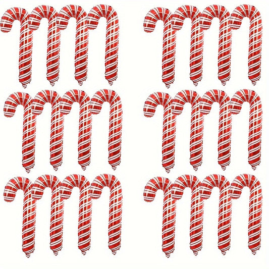 30pcs Christmas Candy Cane Foil Balloons Xmas Party Decoration