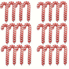 30pcs Christmas Candy Cane Foil Balloons Xmas Party Decoration