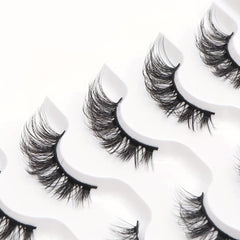 5 pairs of European & American half eye false lashes 3D thick curl