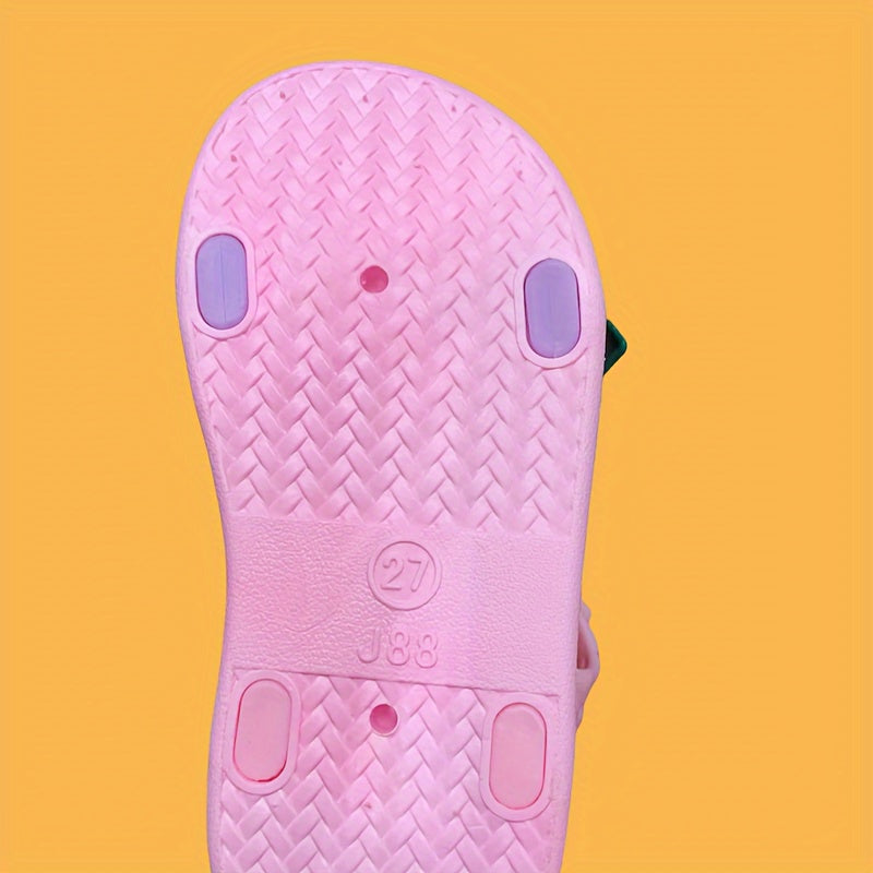 Girl's Sweet Summer Sandals with Flower Pattern