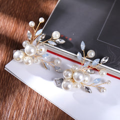 Faux Pearl Leaves Shoes Clip Shoe Buckle Rhinestone Wedding Party Brooch Charms