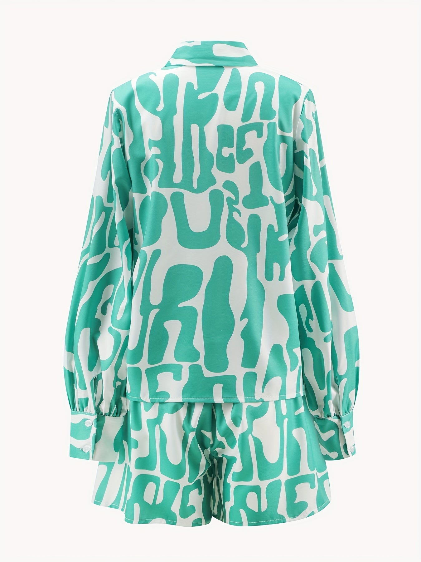 Casual Button Front Shirt & Shorts Set