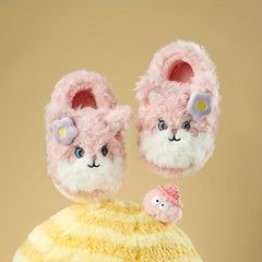 Girls Cartoon Furry House Shoes, Non-Slip Soft Bottom, Indoor Autumn/Winter 5066