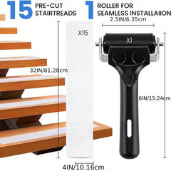 15pcs Non Slip Stair Treads Transparent Strips Safety & Traction Easy Install