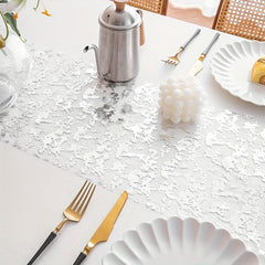 Rectangular Silver Thin Gauze Tablecloth