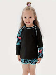 2pcs Girls Digital Graphic Swimsuit Summer Kids Clothes
