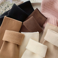 5 Pairs Plush Lined Cozy Mid Tube Socks Women's Stockings
