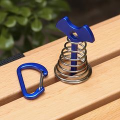 Aluminium Deck Anchor Pegs Carabiners Fishbone Stakes & Cord Adjusters
