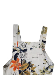 Boho Floral Print Spaghetti Jumpsuit Wide Leg