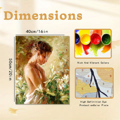 2pcs Backlit Girl and Deer Hidden in Flowers DIY Acrylic Painting Kit