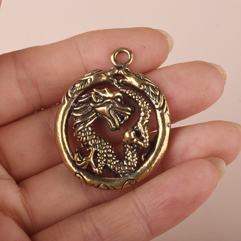 Brass Chinese Dragon Keychain Antique Bag Purse Decoration