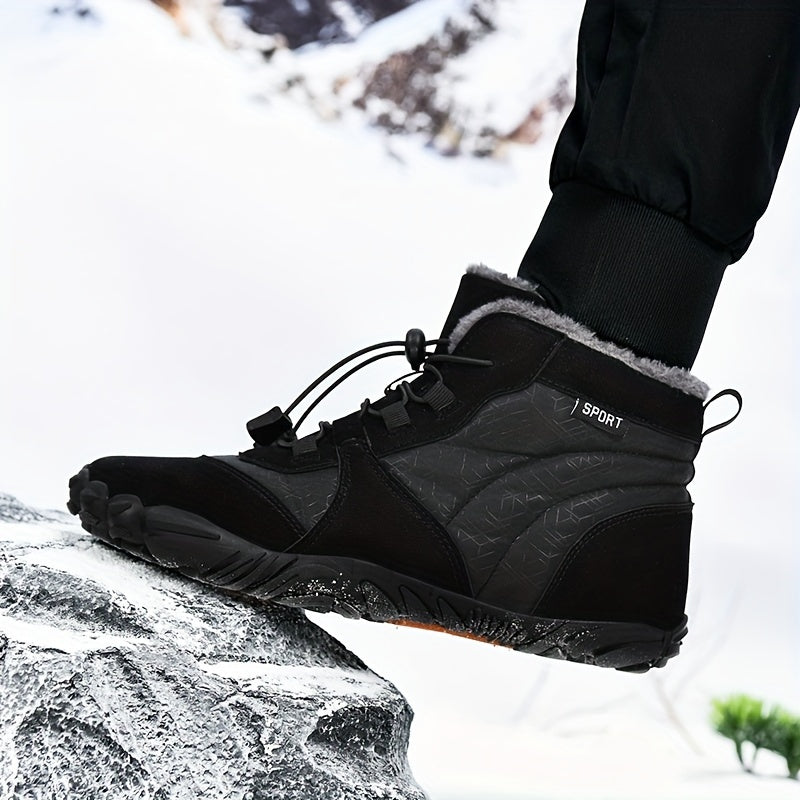 Men's Snow Boots Warm Cozy Ankle Boots Plush Outdoor Winter Shoes
