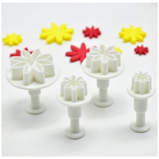 4pcs Flower Fondant Molds for Cake Decorating Baking Tools