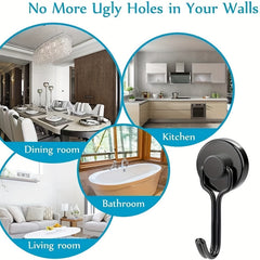20pcs Neodymium Magnetic Hooks Heavy Duty for Grill Refrigerator Kitchen Office