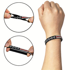 30pcs Independence Silicone Wristbands Patriotic Youth Party Favors