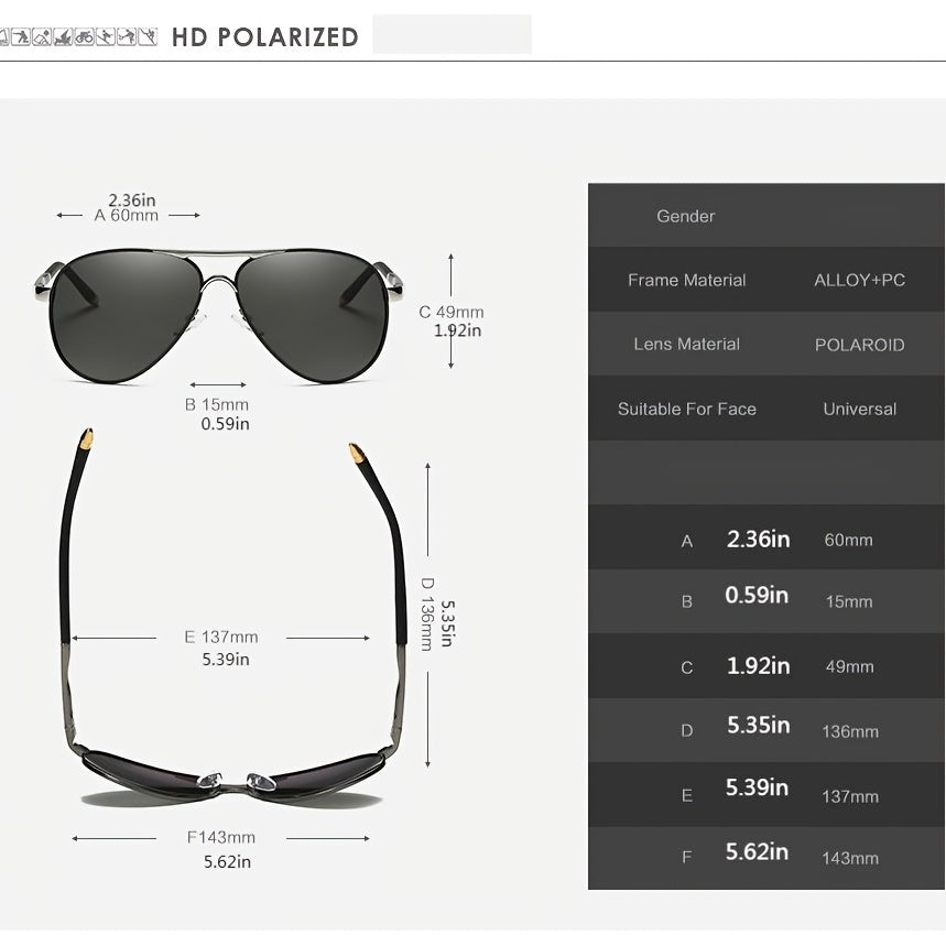 Men's Polarized Sunglasses Large Frame UV400