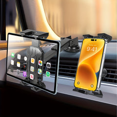 3 in 1 Car Tablet & Phone Mount Holder - Powerful Suction & Stable Clip