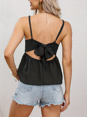 Sexy Tie Back Sleeveless Cami Top for Summer Women