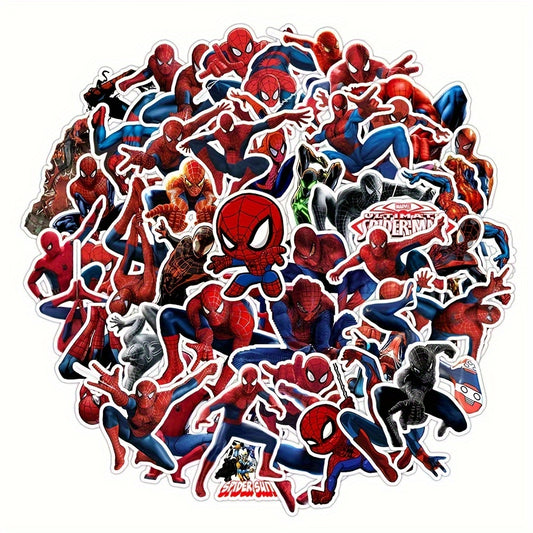50pcs Spider Man Waterproof Stickers Mixed Colors DIY Superh