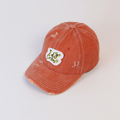 Vintage Embroidered Baseball Cap Ripped Washed Curved Edge Hat