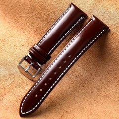 Hand Stitched Horsehide Leather Watch Strap 18-22mm Quick Release Spring Bars