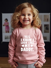 Girls Letters Pattern Crew Neck Sweatshirt For Spring Fall Christmas Gift