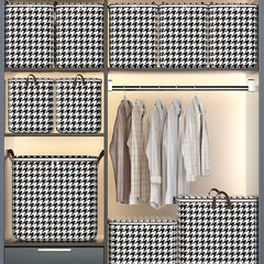 Large Capacity Houndstooth Clothes Storage Bag Dustproof Blanket Handles