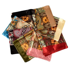 Vintage Print Square Scarves for Women