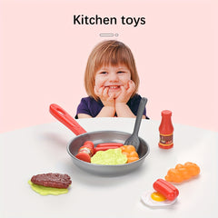 Kitchen Play House Pretend Cooking Toy with Utensils for Girls Boys