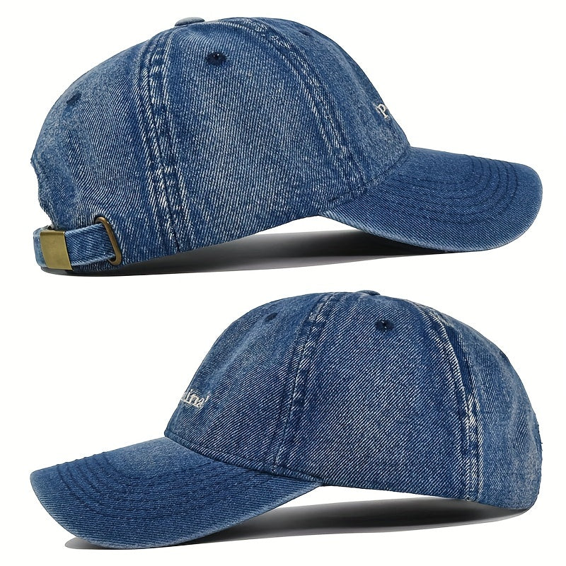 Embroidered Cowboy Hat Retro Curved Brim Cap